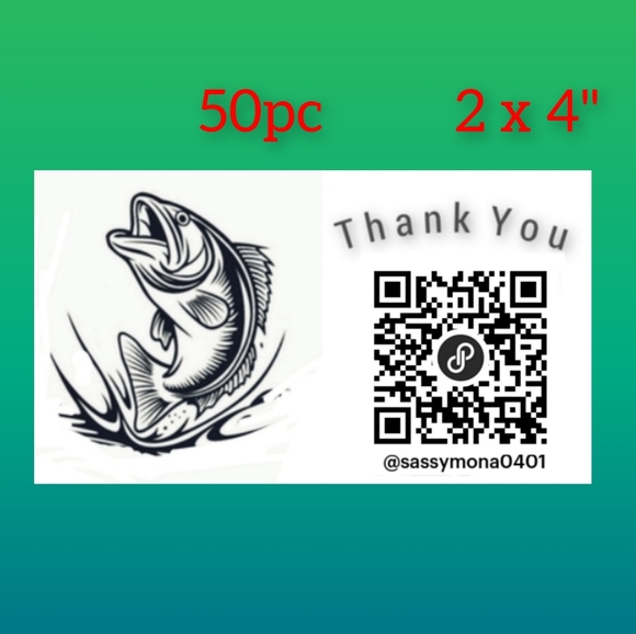QR Thank You Closet Stickers 2x4 50 Custom Handcrafted Your Choice Design - Picture 6 of 15